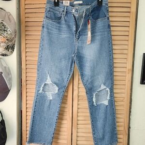 Distressed Blue Jeans